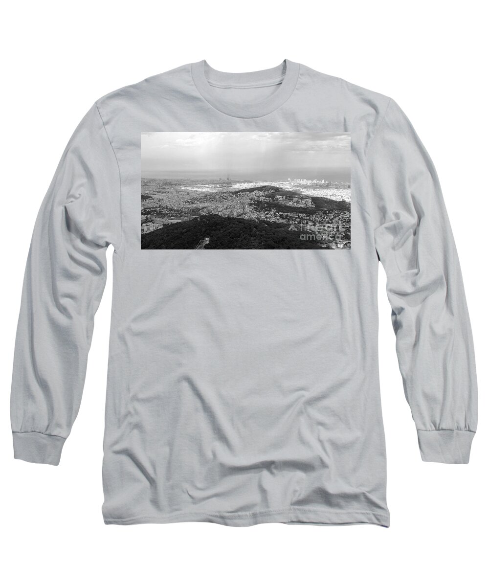 Barcelona Long Sleeve T-Shirt featuring the photograph Barcelona in shadow and light by Karina Plachetka