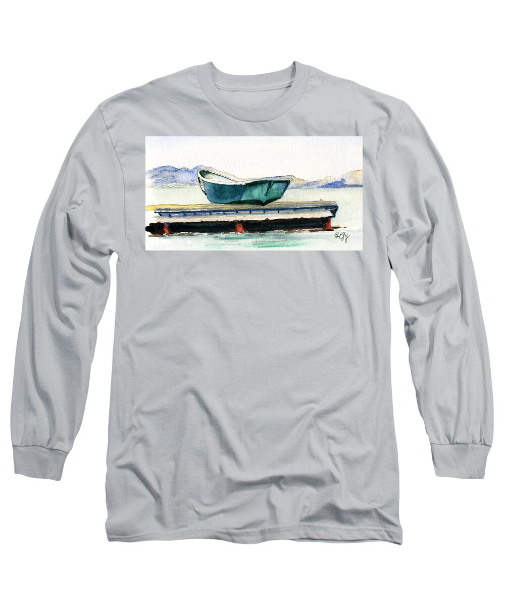 Barnstable Long Sleeve T-Shirt featuring the painting Barnstable Skiff by Paul Gaj