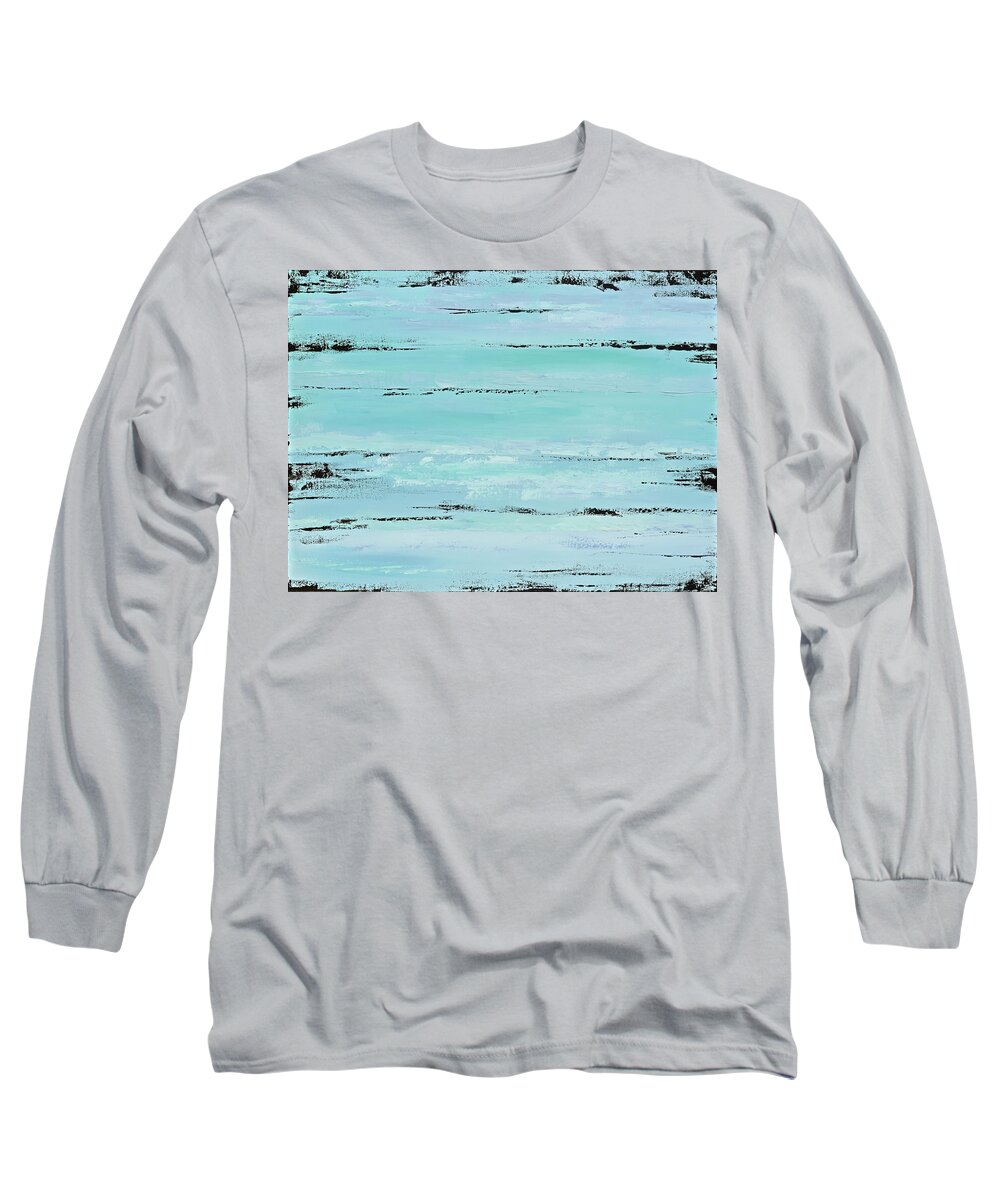 Beach Long Sleeve T-Shirt featuring the painting Beach Boards II by Tamara Nelson