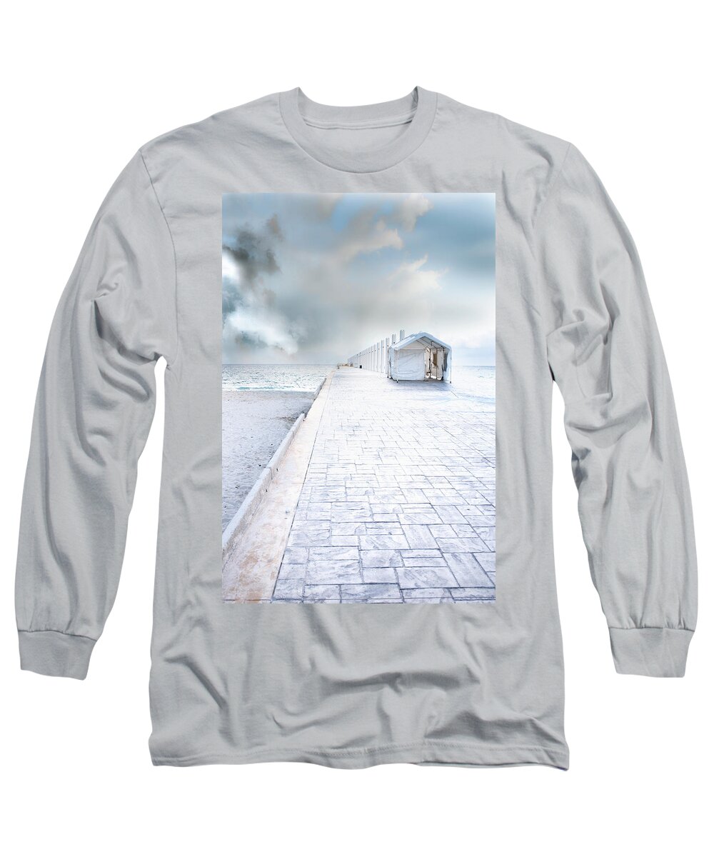 Mexico Beach Long Sleeve T-Shirt featuring the photograph Beach Pier by David Chasey