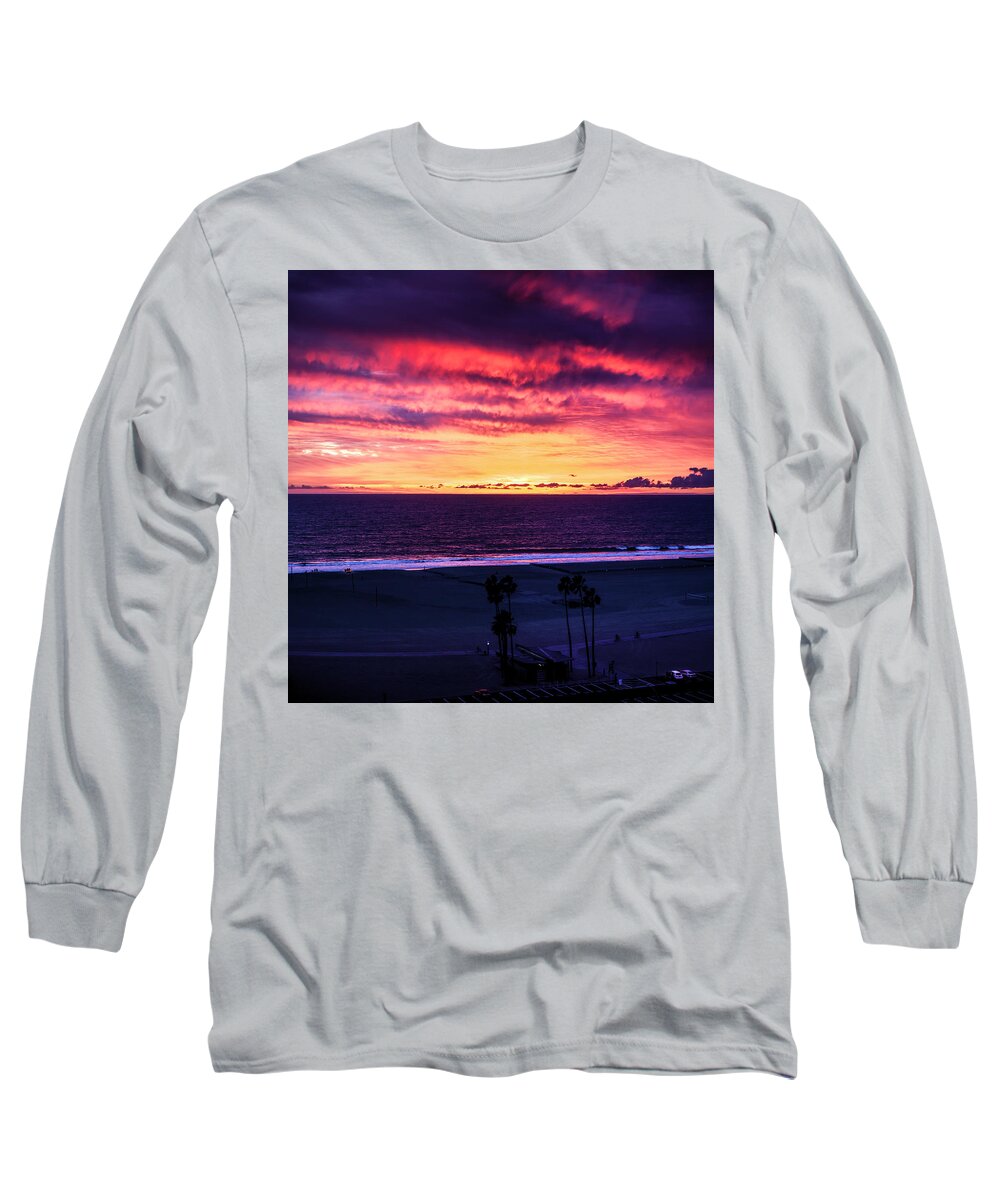 Sunset Long Sleeve T-Shirt featuring the photograph Blazing Sky by Gene Parks