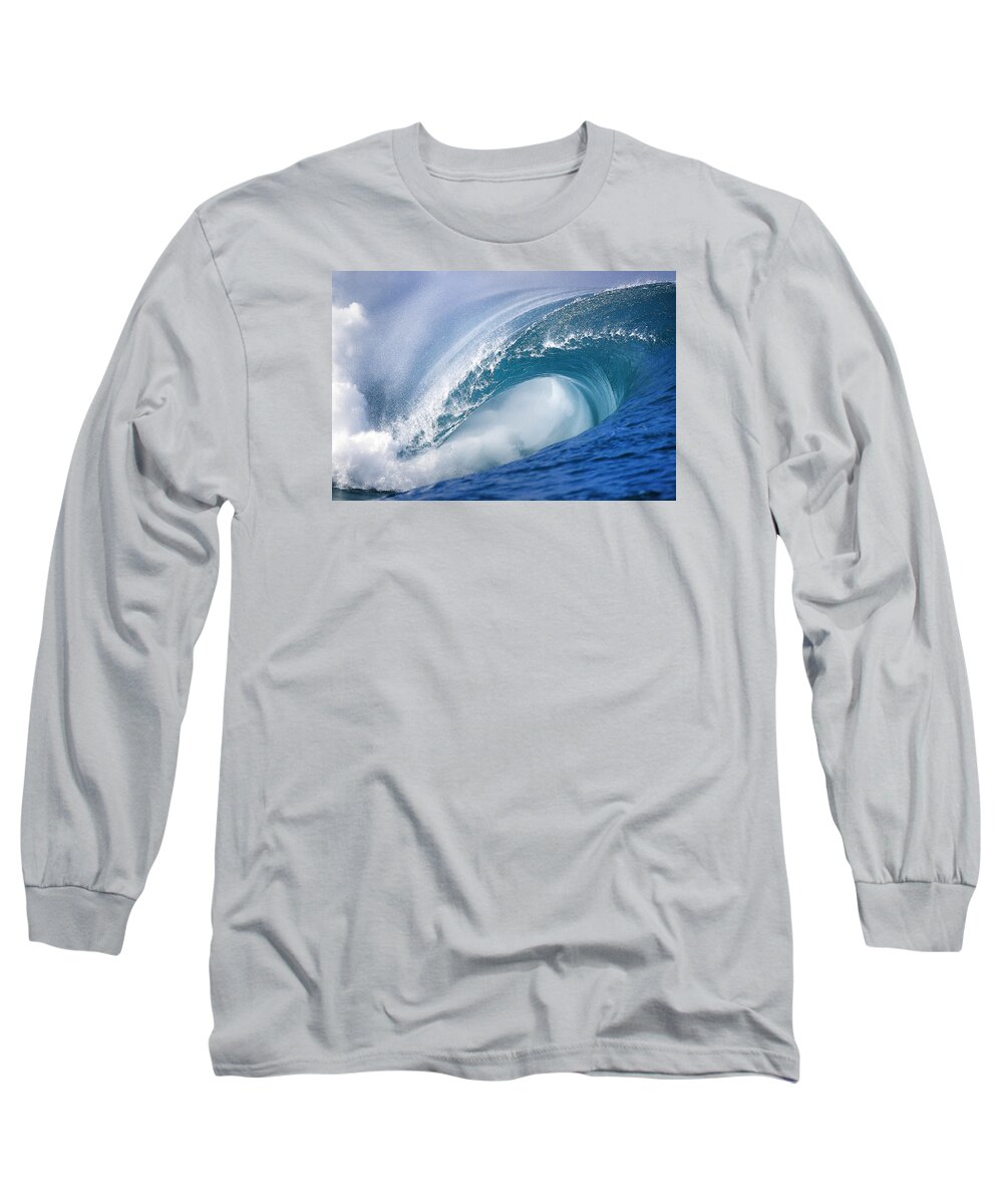 Sea Long Sleeve T-Shirt featuring the photograph Blue Rush by Sean Davey