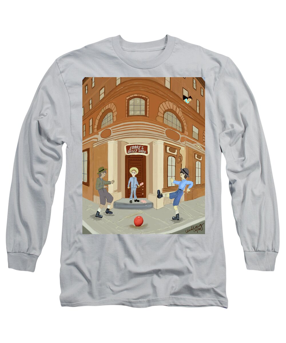 Brooklyn Long Sleeve T-Shirt featuring the digital art Brooklyn Boys by Christina Wedberg