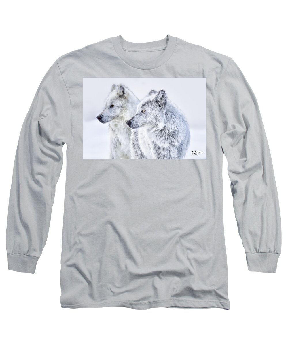 Wolves Long Sleeve T-Shirt featuring the photograph Brothers by Peg Runyan