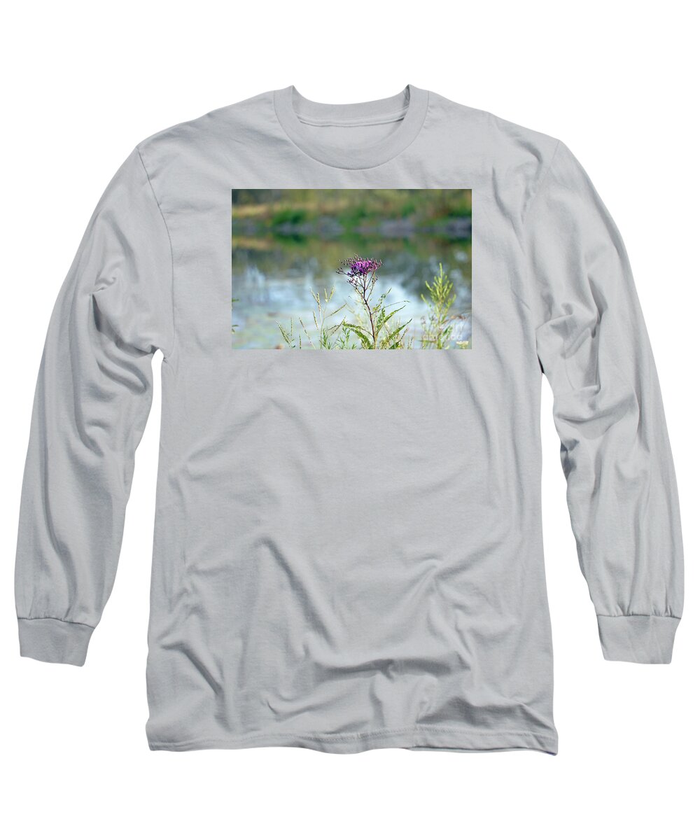 Pond Long Sleeve T-Shirt featuring the photograph By the Pond by Lila Fisher-Wenzel