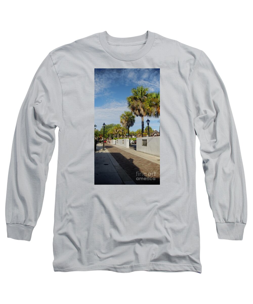 Hypolita Long Sleeve T-Shirt featuring the photograph Cabbage palms along Hypolita Street by Ules Barnwell