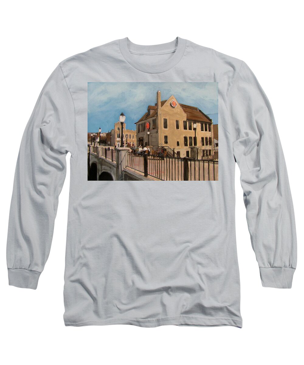 Milwaukee Long Sleeve T-Shirt featuring the mixed media Cafe Hollander 2 by Anita Burgermeister