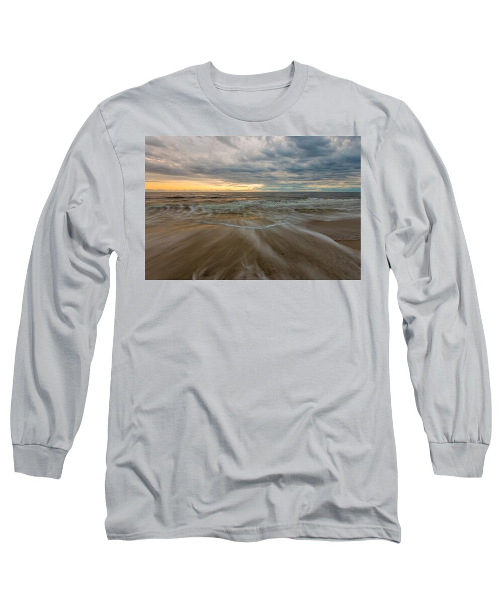 Oak Island Long Sleeve T-Shirt featuring the photograph Calming Waves by Nick Noble