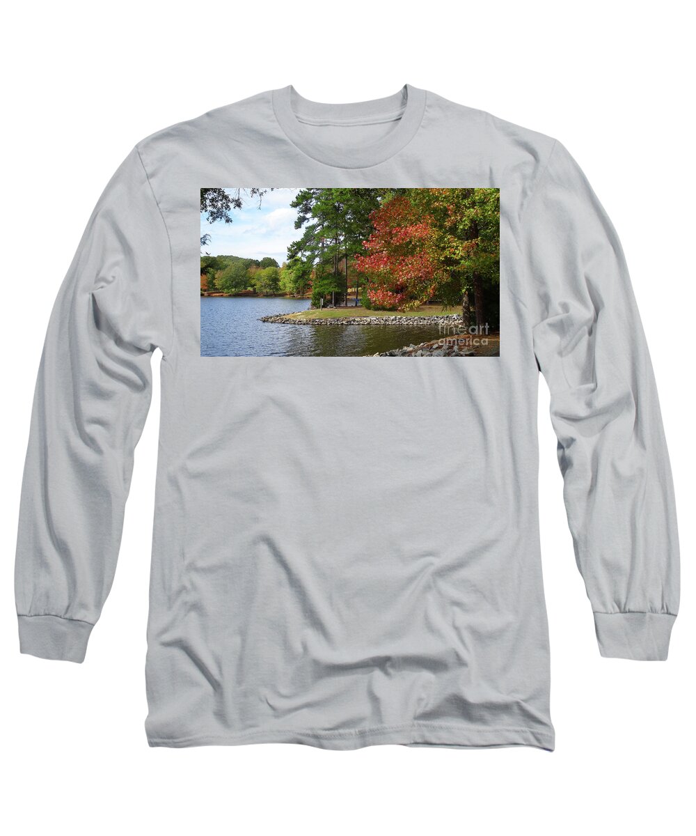 Autumn Long Sleeve T-Shirt featuring the photograph Cane Creek Park in October by Eunice Warfel