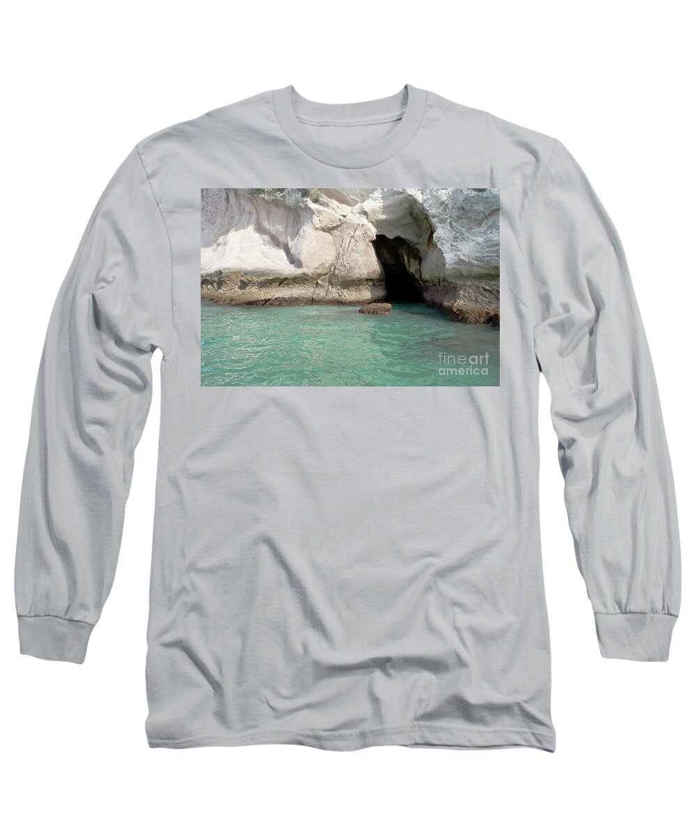 Waves Long Sleeve T-Shirt featuring the photograph Cave entranve by Yurix Sardinelly
