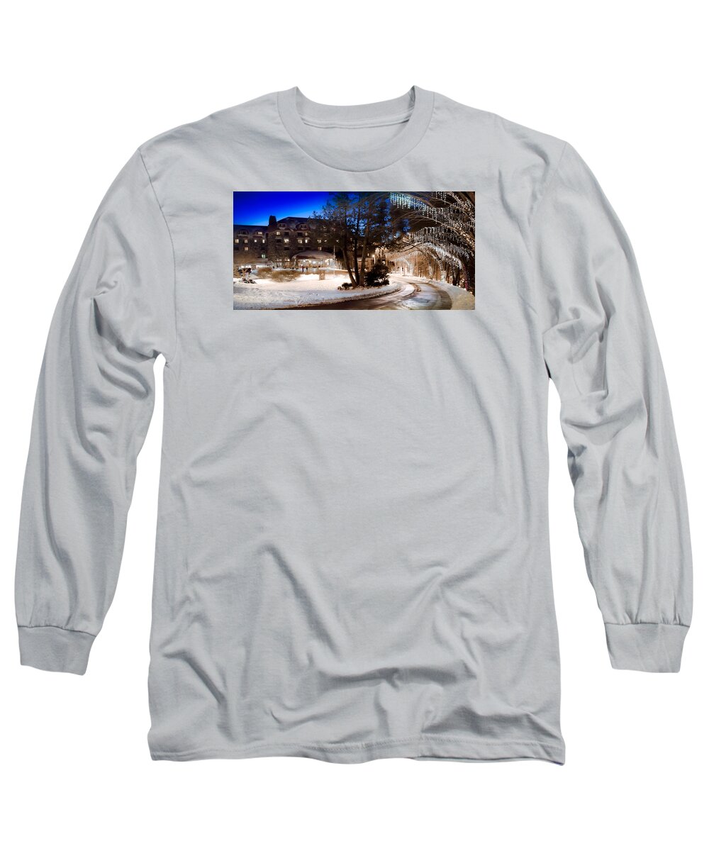Grove Park Inn Long Sleeve T-Shirt featuring the photograph CELEBRATE the WINTER NIGHT by Karen Wiles