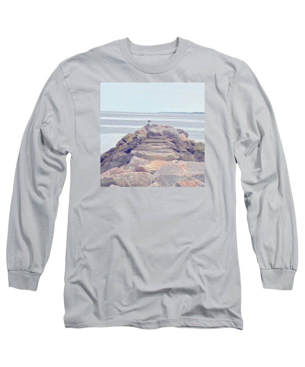 Beautiful Long Sleeve T-Shirt featuring the photograph Chillin On The Jetti by Charlie Cliques