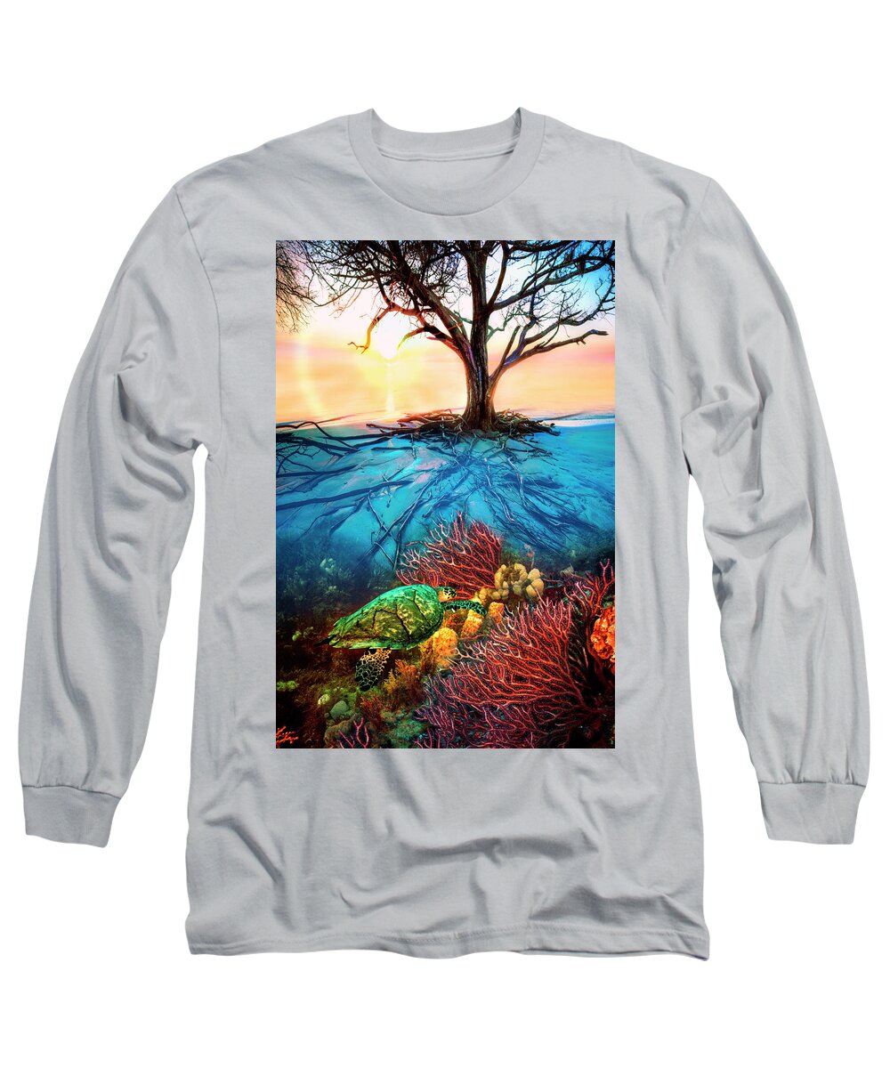 Clouds Long Sleeve T-Shirt featuring the photograph Colorful Coral Seas by Debra and Dave Vanderlaan