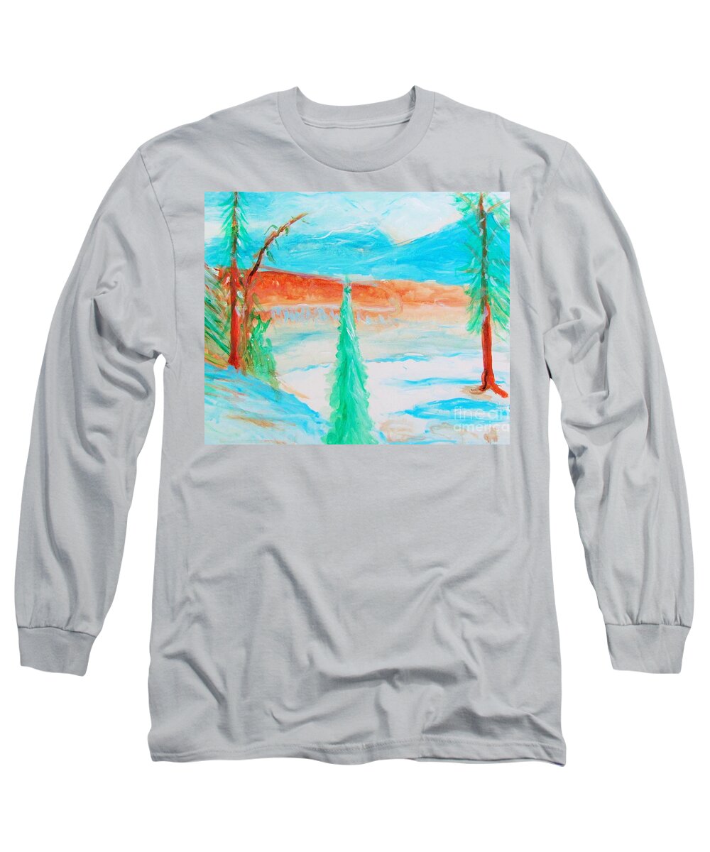 Cool Landscape Long Sleeve T-Shirt featuring the painting Cool Landscape by Stanley Morganstein