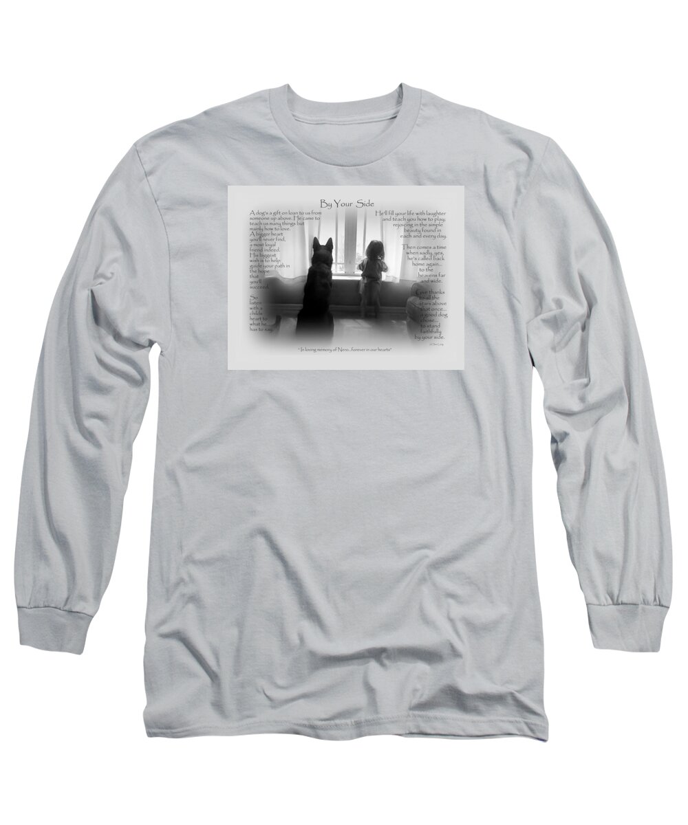 Quote Long Sleeve T-Shirt featuring the photograph Custom Paw Print  Nero by Sue Long