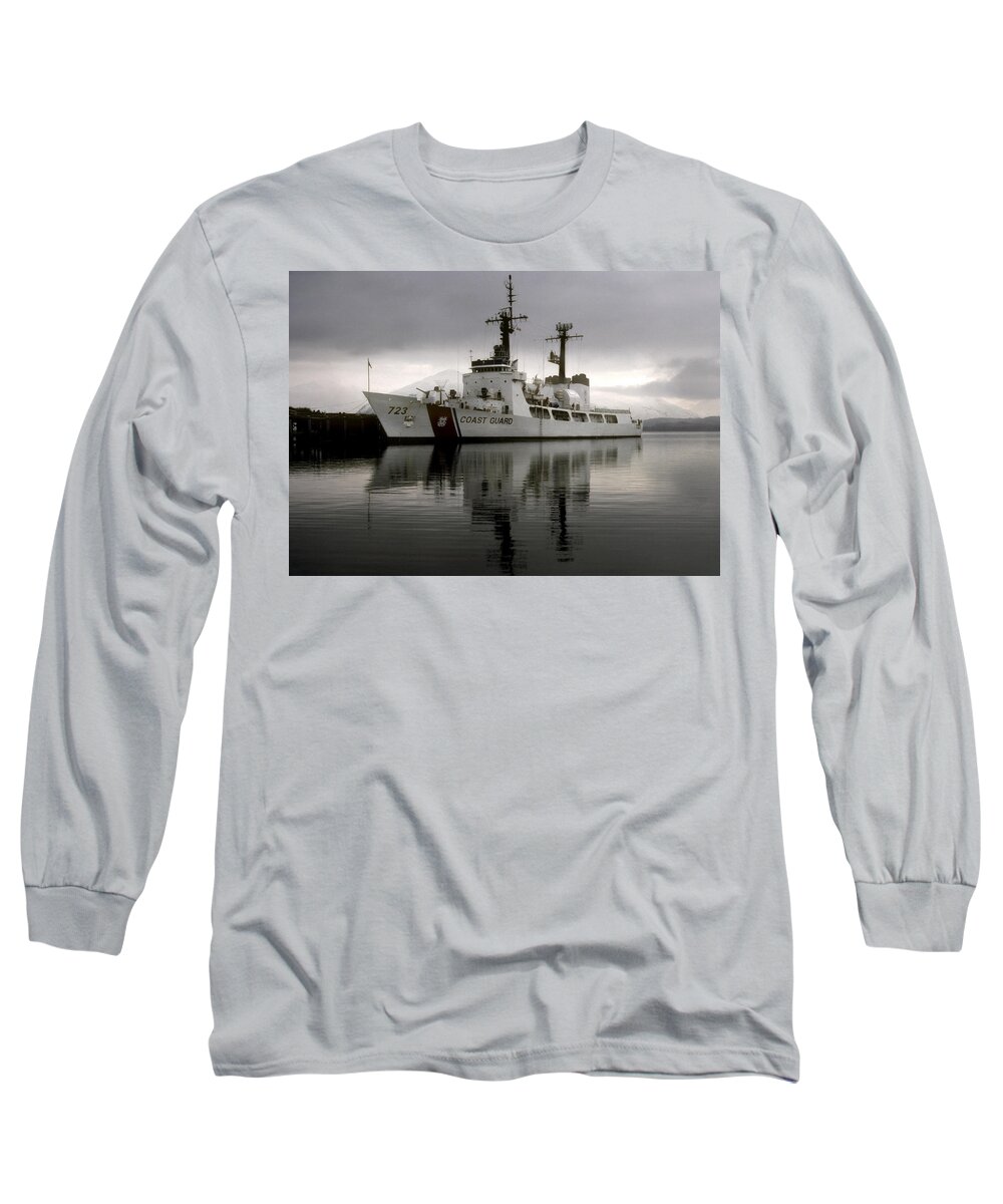 Coast Guard Long Sleeve T-Shirt featuring the photograph Cutter in Alaska by Steven Sparks