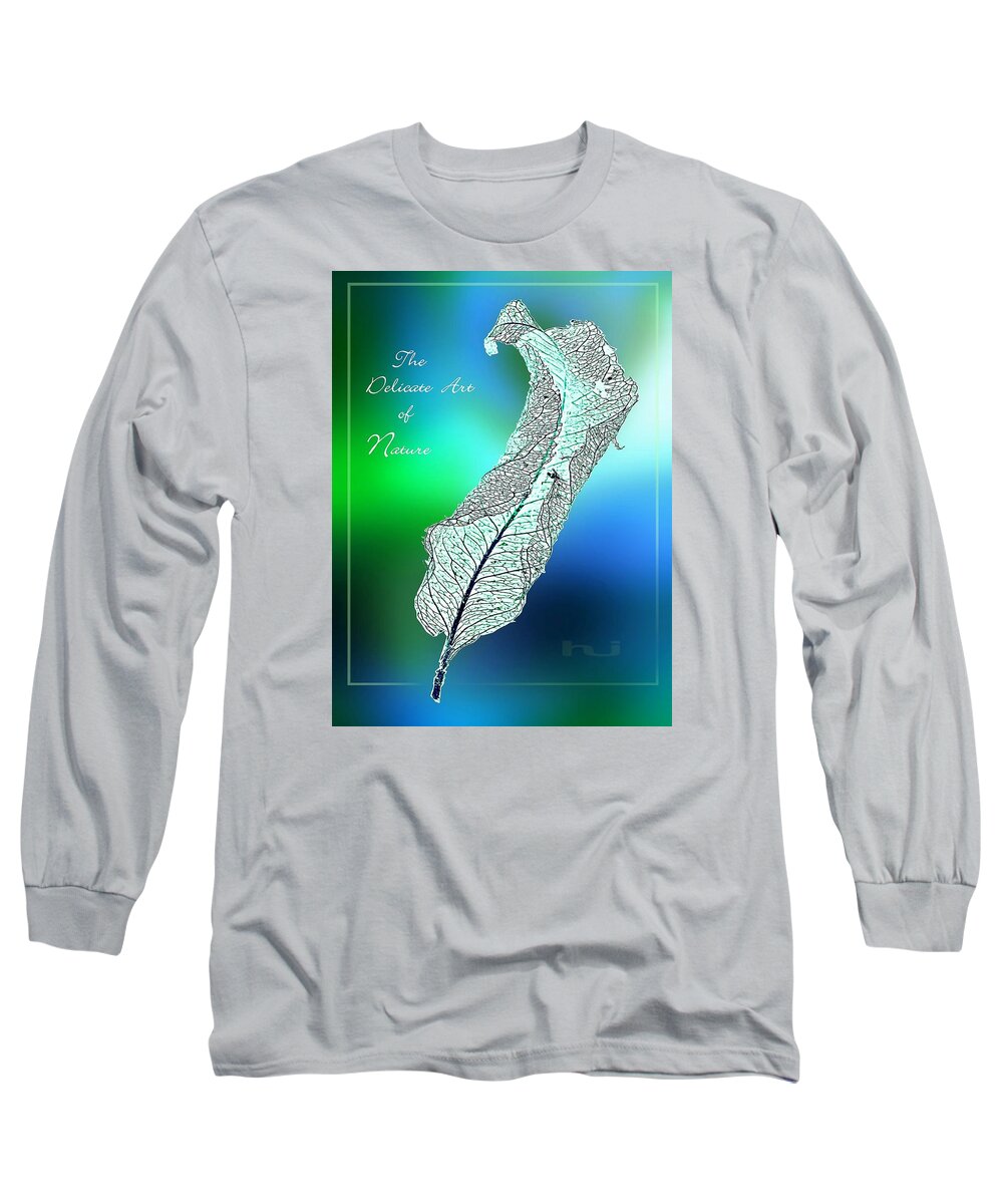 Leaf Long Sleeve T-Shirt featuring the mixed media Delicate Art by Hartmut Jager