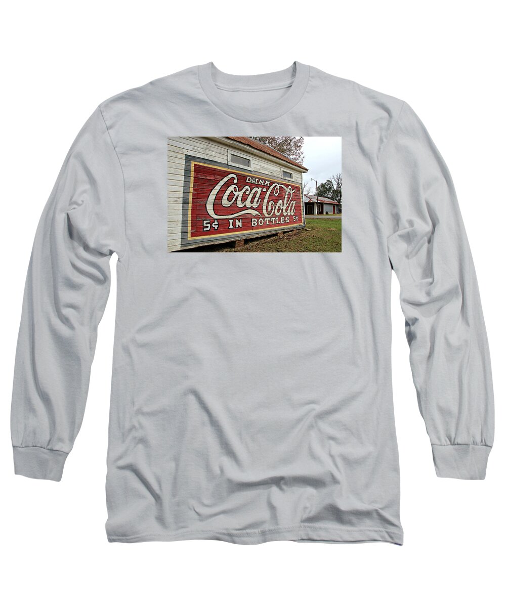 Burnt Corn Alabama Long Sleeve T-Shirt featuring the photograph Drink Coca-Cola by Lynn Jordan
