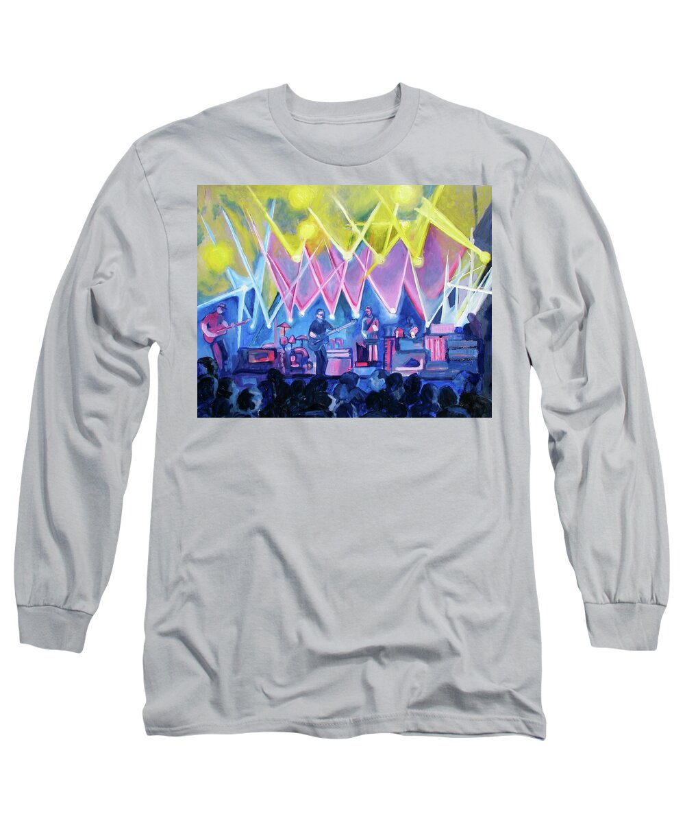 Night Scenes Long Sleeve T-Shirt featuring the painting Dru's Night with Um by Patricia Arroyo