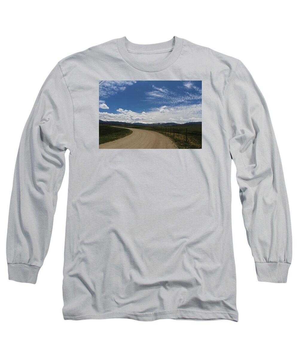 Sky Long Sleeve T-Shirt featuring the photograph Dusty Road by Suzanne Lorenz