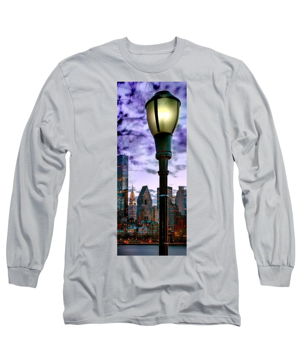 New York City Long Sleeve T-Shirt featuring the photograph Evening Glow by Az Jackson