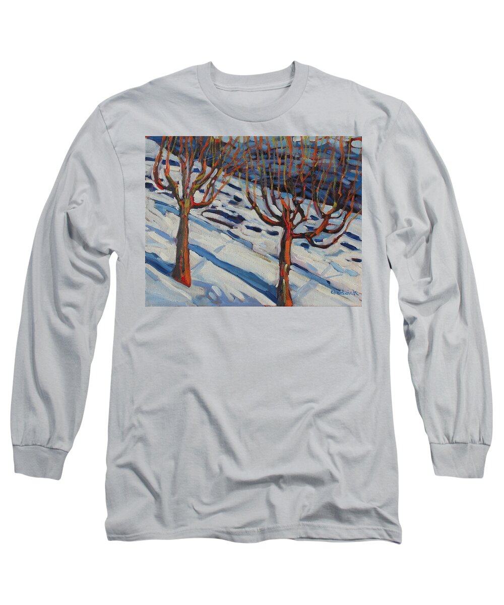 935 Long Sleeve T-Shirt featuring the painting Fifth Floor Shadows by Phil Chadwick