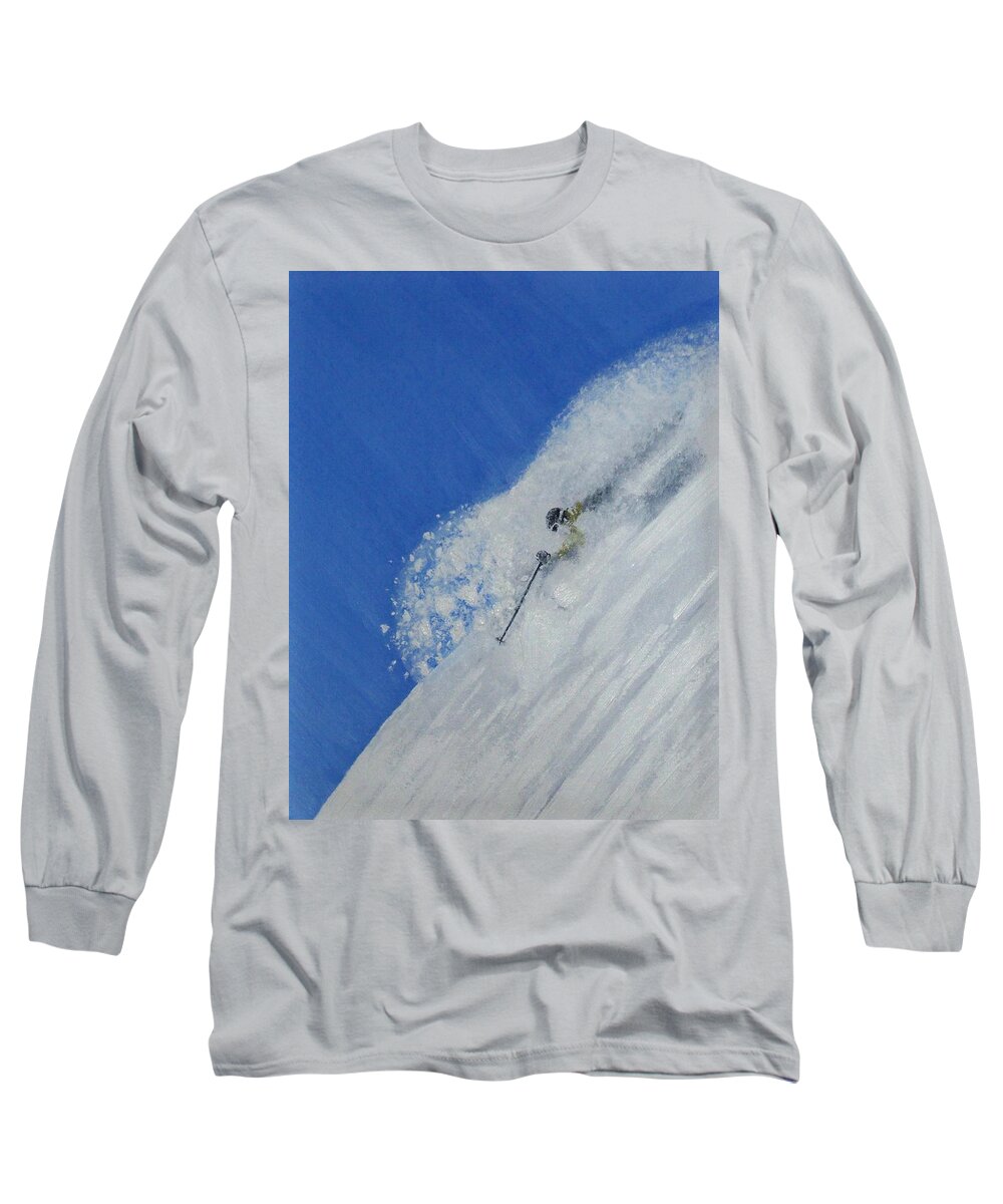 Ski Long Sleeve T-Shirt featuring the painting First by Michael Cuozzo