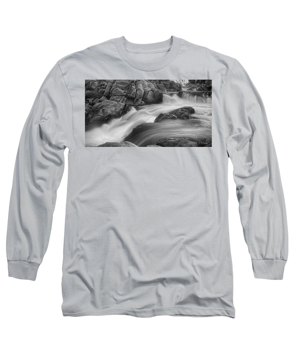 Nature Long Sleeve T-Shirt featuring the photograph Flowing Waters at Kern River, California by John A Rodriguez