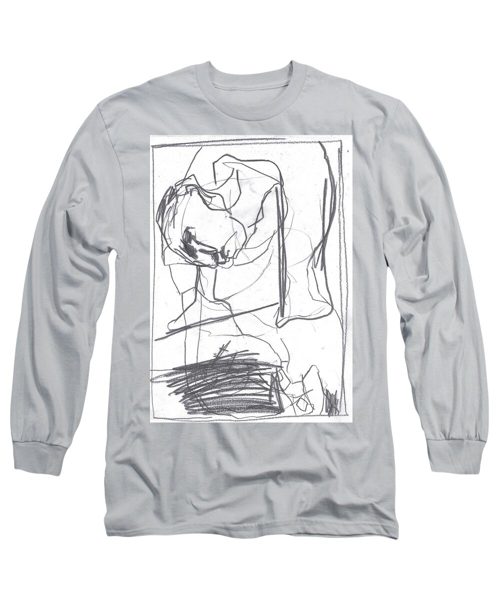 Sketch Long Sleeve T-Shirt featuring the drawing For b story 4 2 by Edgeworth Johnstone
