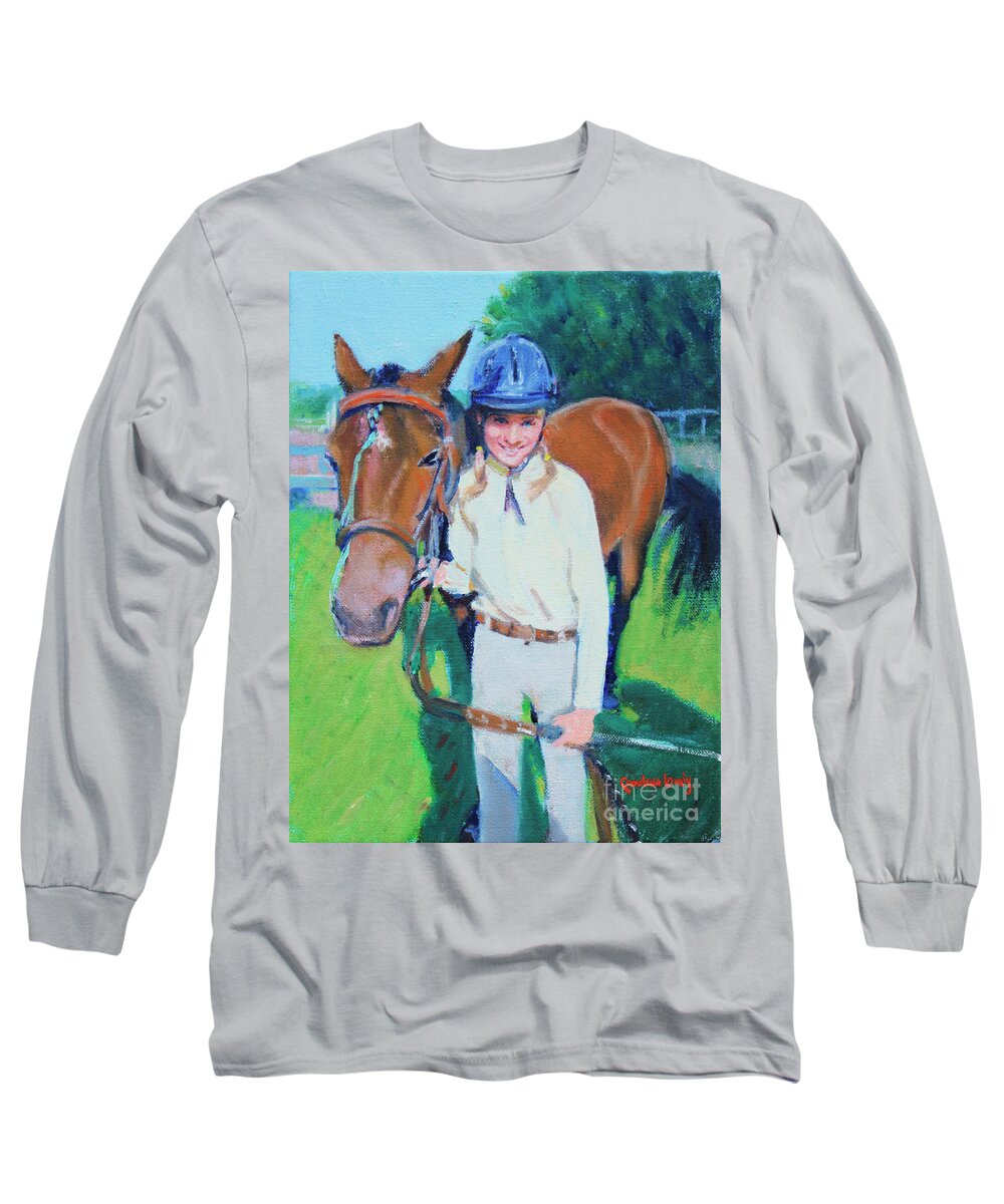 Pony Love Long Sleeve T-Shirt featuring the painting Pony Love by Candace Lovely