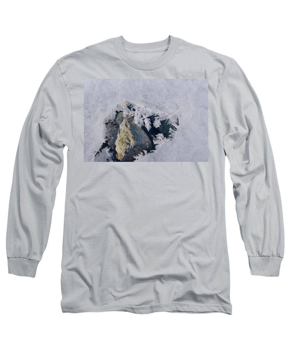 Rock Long Sleeve T-Shirt featuring the photograph Frozen Rock by Amber Flowers