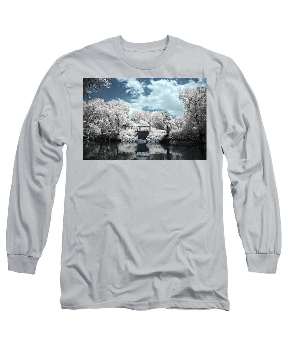 Green Long Sleeve T-Shirt featuring the photograph Green River IR by Amber Flowers