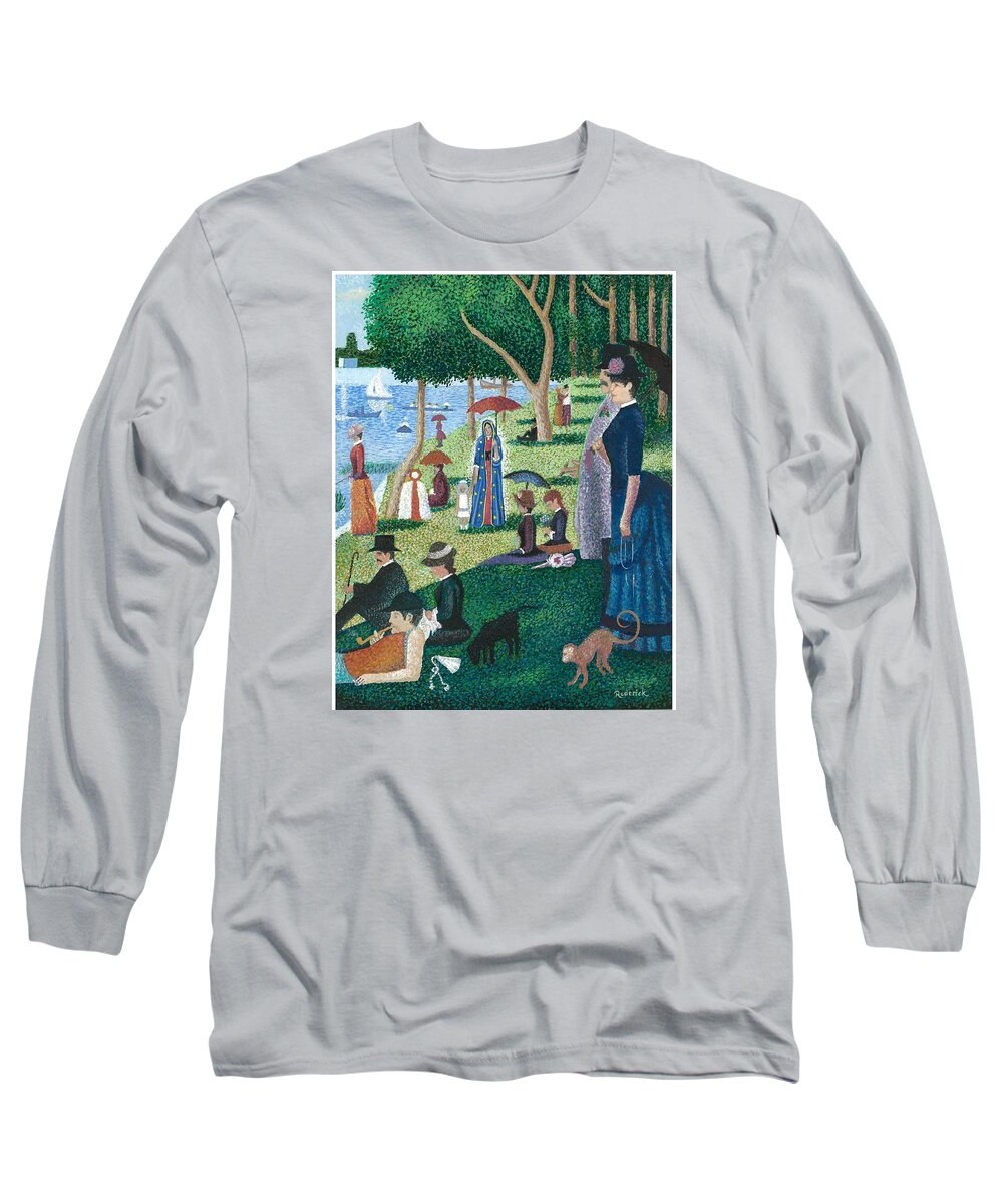 Guadalupe Long Sleeve T-Shirt featuring the painting Guadalupe visits Seuart by James RODERICK