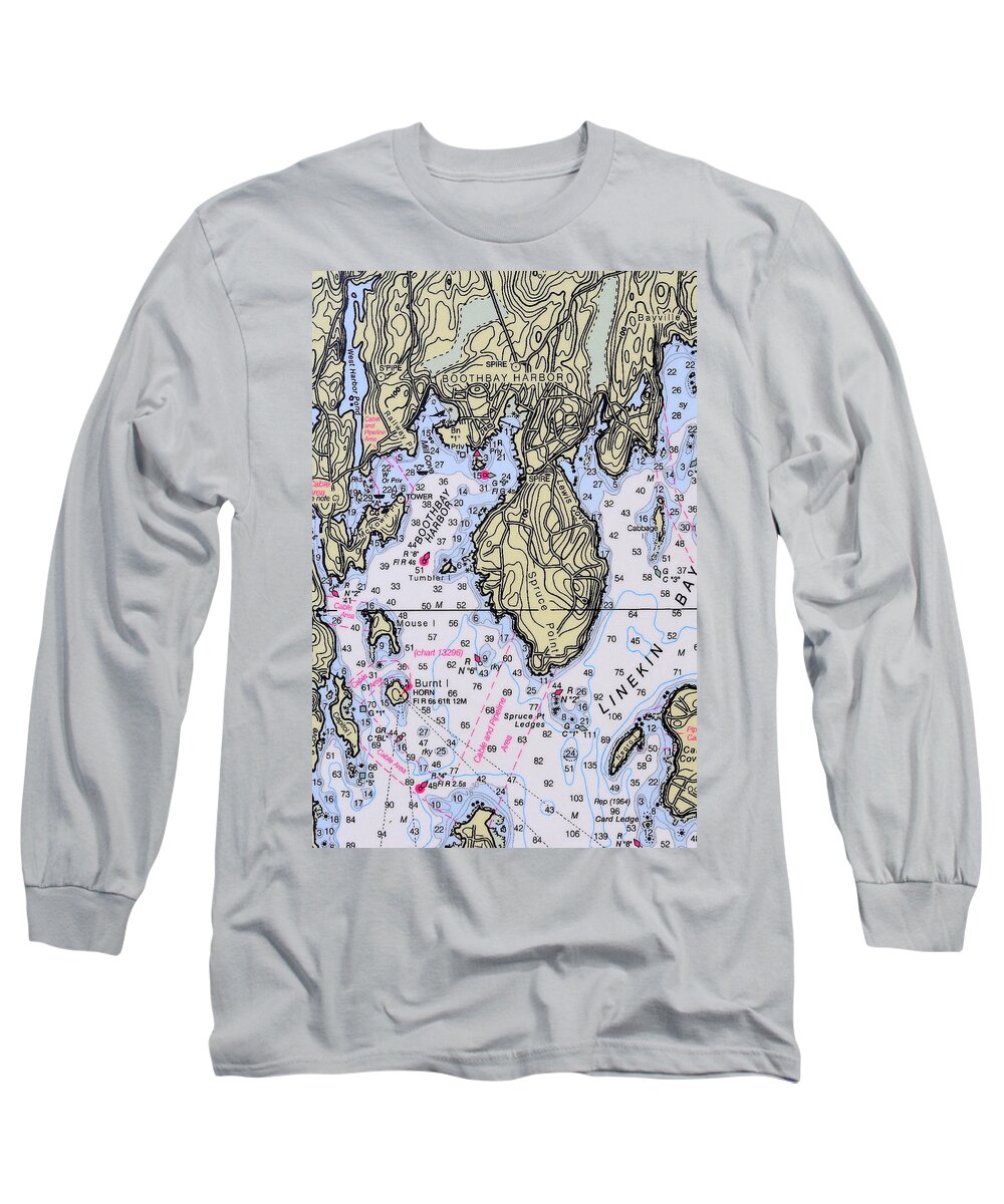 Charts Long Sleeve T-Shirt featuring the photograph Harbor Charts by Imagery-at- Work