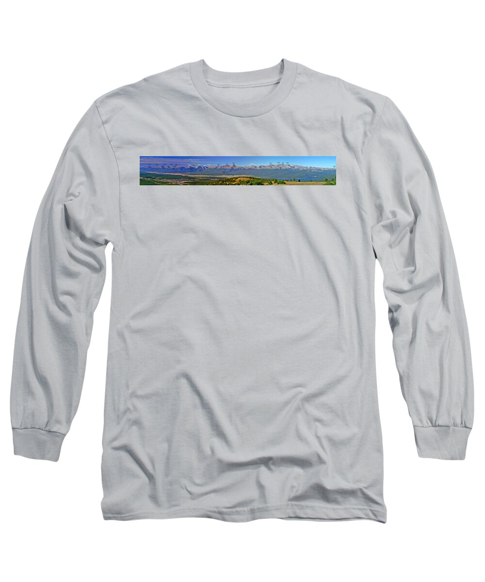 Jeremy Rhoades Long Sleeve T-Shirt featuring the photograph Heart of the Sawatch w/ Peak Labels by Jeremy Rhoades