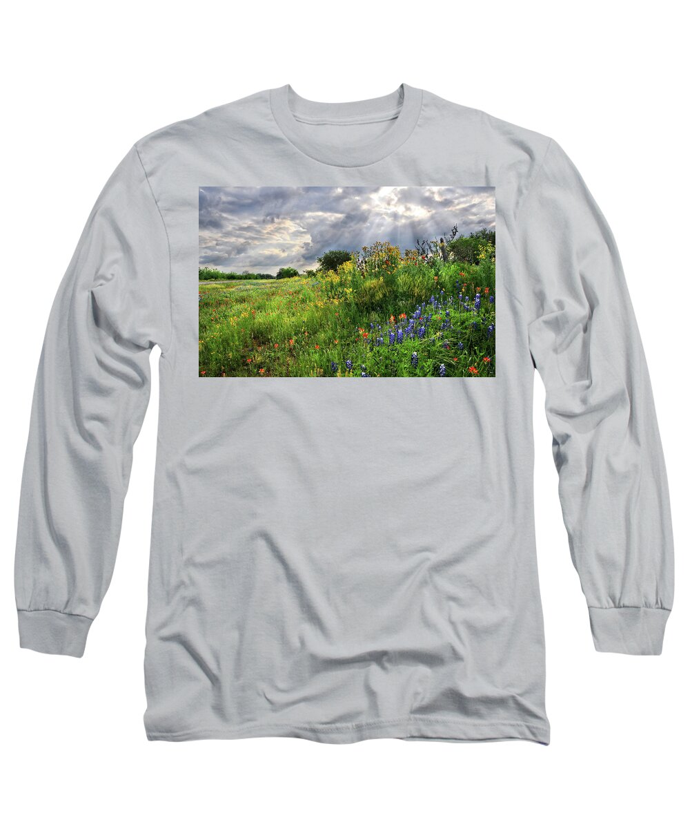 Wildflowers Long Sleeve T-Shirt featuring the photograph Heaven's Light by Lynn Bauer