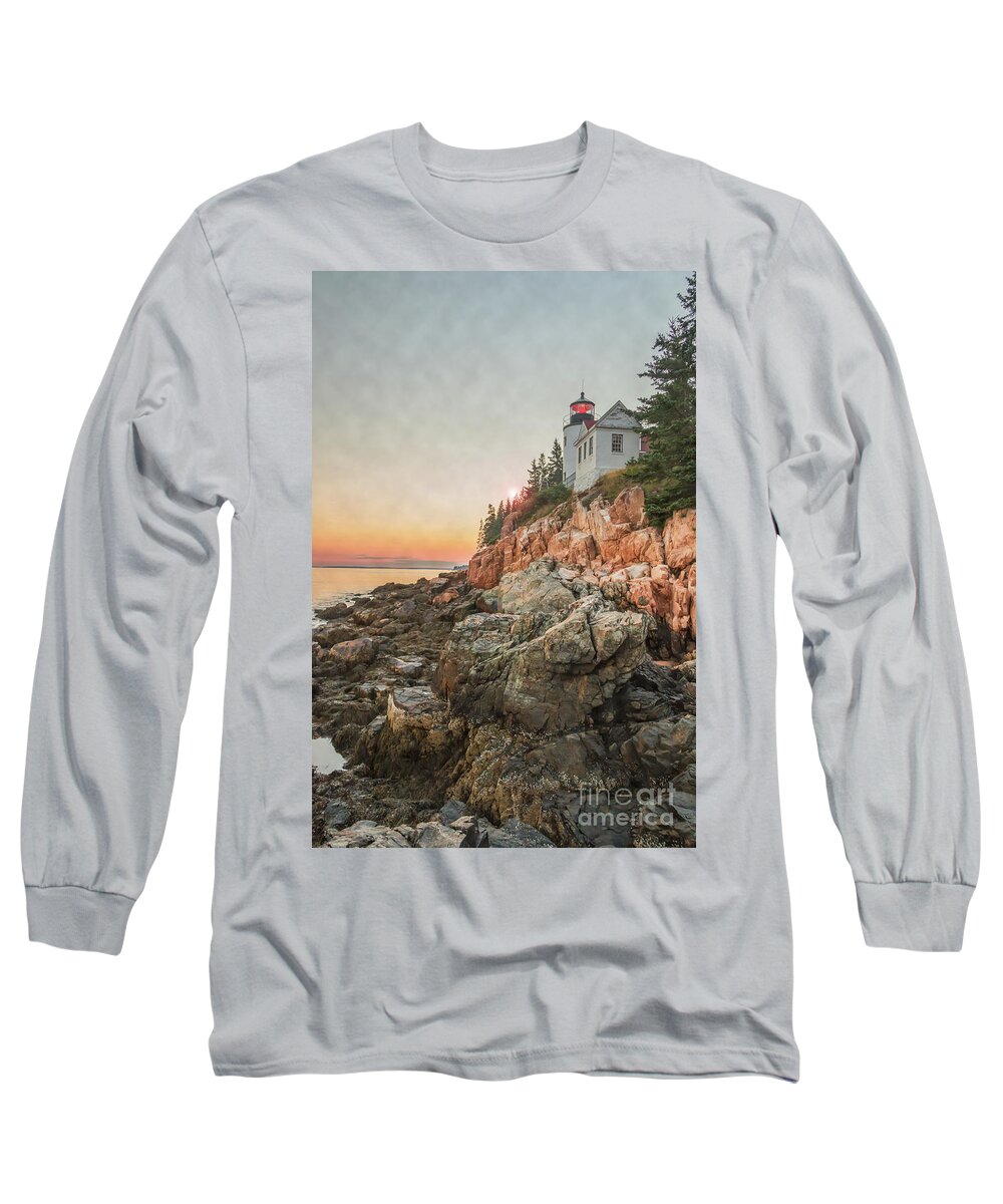 Historic Bass Harbor Lighthouse Long Sleeve T-Shirt featuring the photograph Historic Bass Harbor Lighthouse by Elizabeth Dow