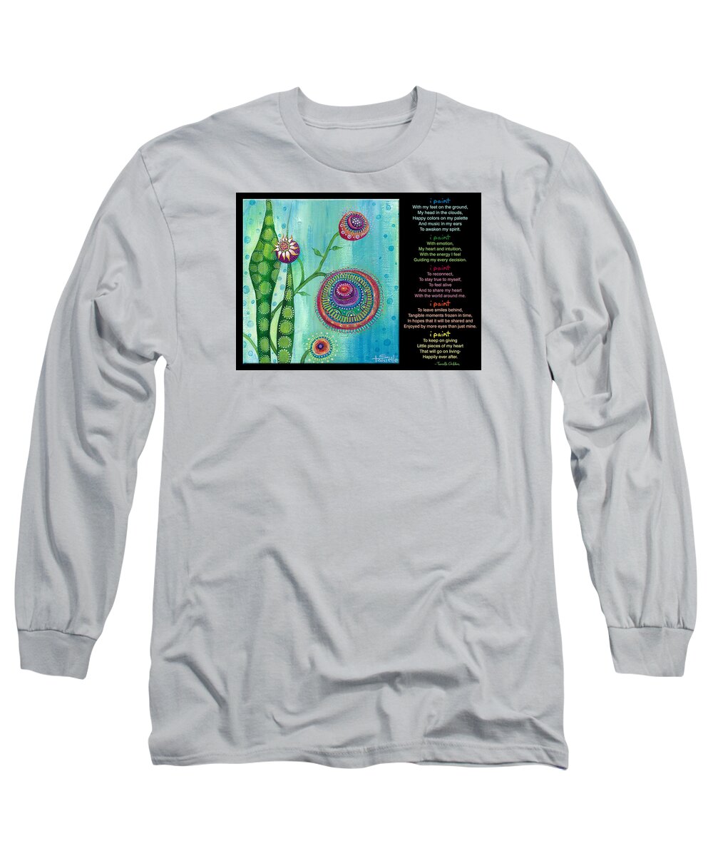 Hope Long Sleeve T-Shirt featuring the painting Hope with Poem by Tanielle Childers