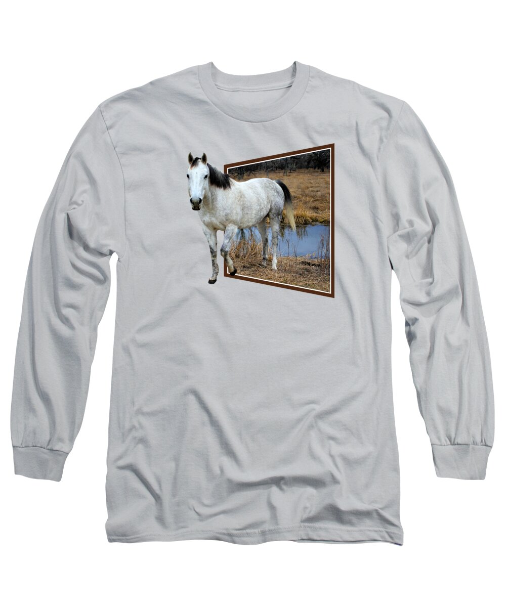 Horse Long Sleeve T-Shirt featuring the photograph Horsing Around by Shane Bechler