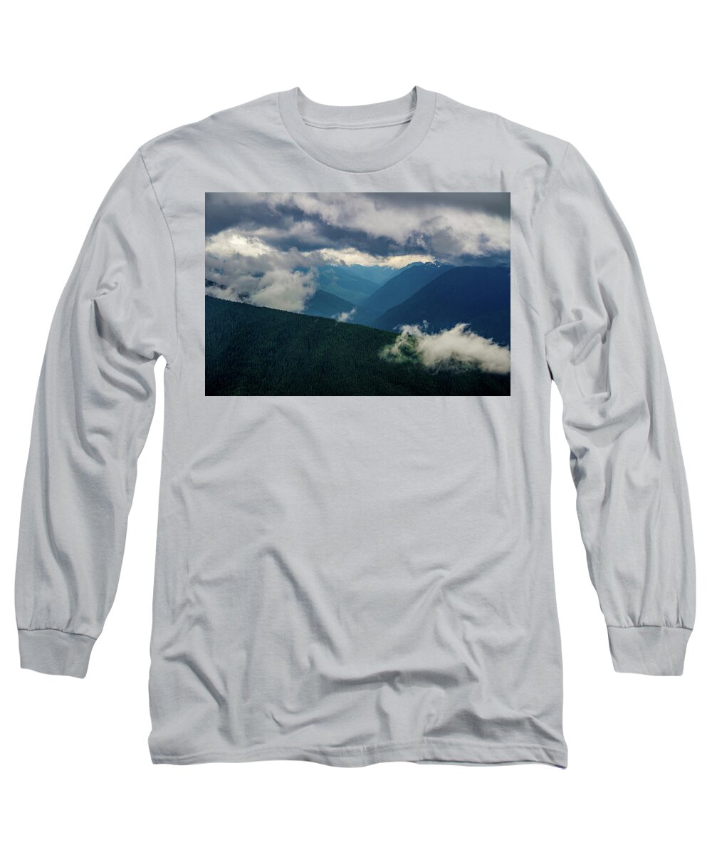Hurricane Ridge Long Sleeve T-Shirt featuring the photograph Hurricane Ridge Storm Coming by Roslyn Wilkins