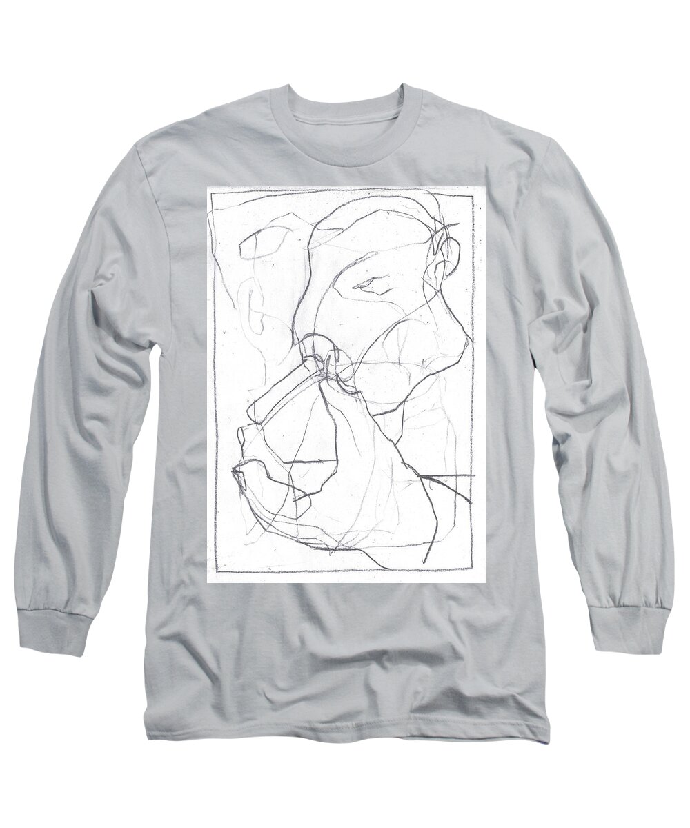 Sketch Long Sleeve T-Shirt featuring the drawing I was born in a mine 4 by Edgeworth Johnstone
