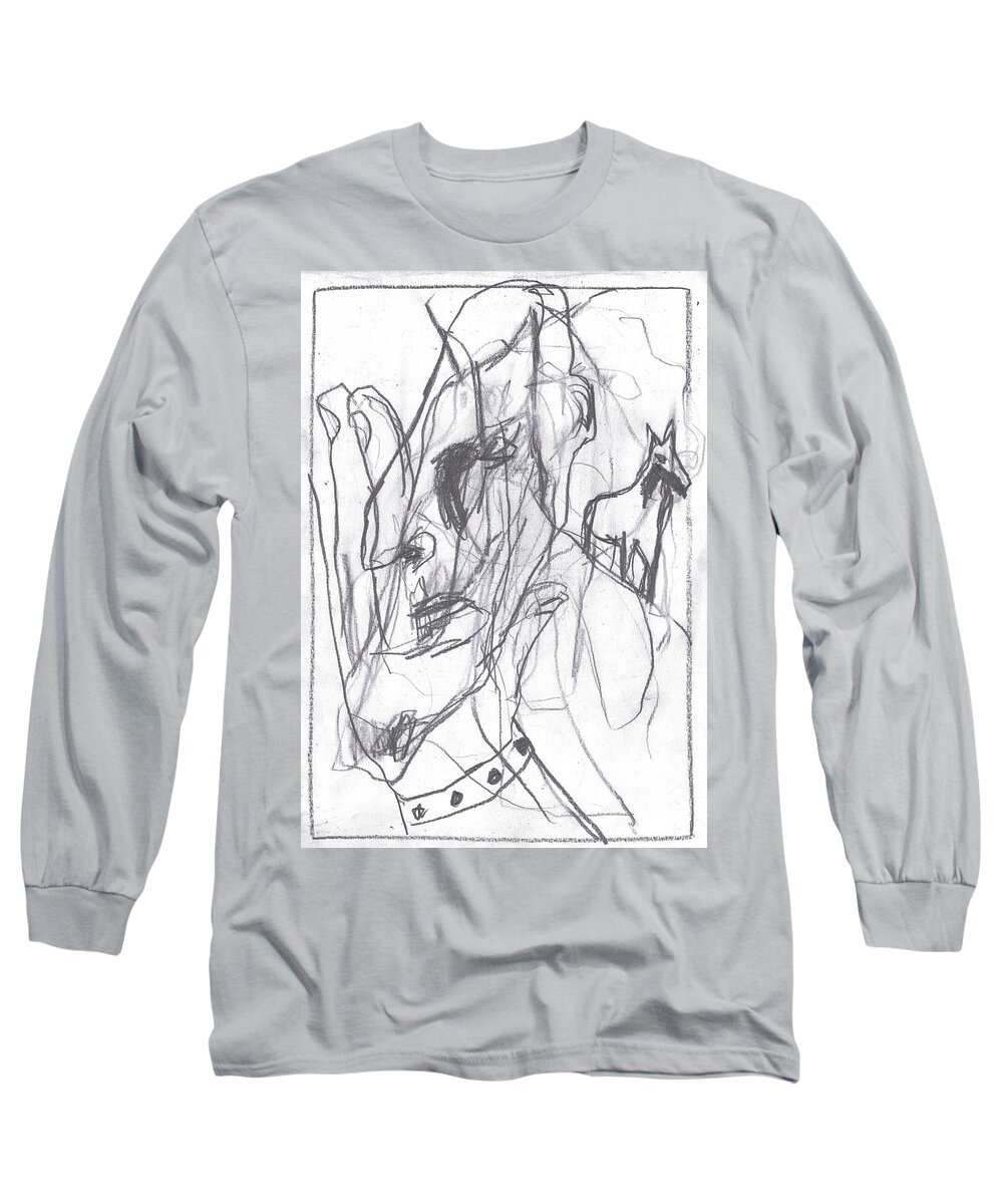 Sketch Long Sleeve T-Shirt featuring the drawing I was born in a mine 9 by Edgeworth Johnstone