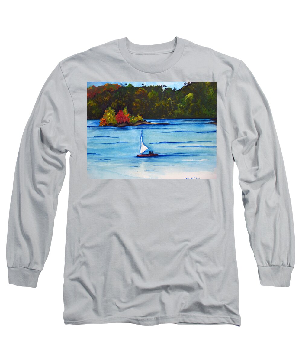 Water Long Sleeve T-Shirt featuring the painting Lake Glenville SOLD by Lil Taylor