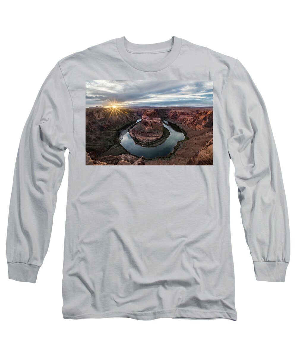 Glen Canyon Long Sleeve T-Shirt featuring the photograph Last Light at Horseshoe Bend by Jon Glaser
