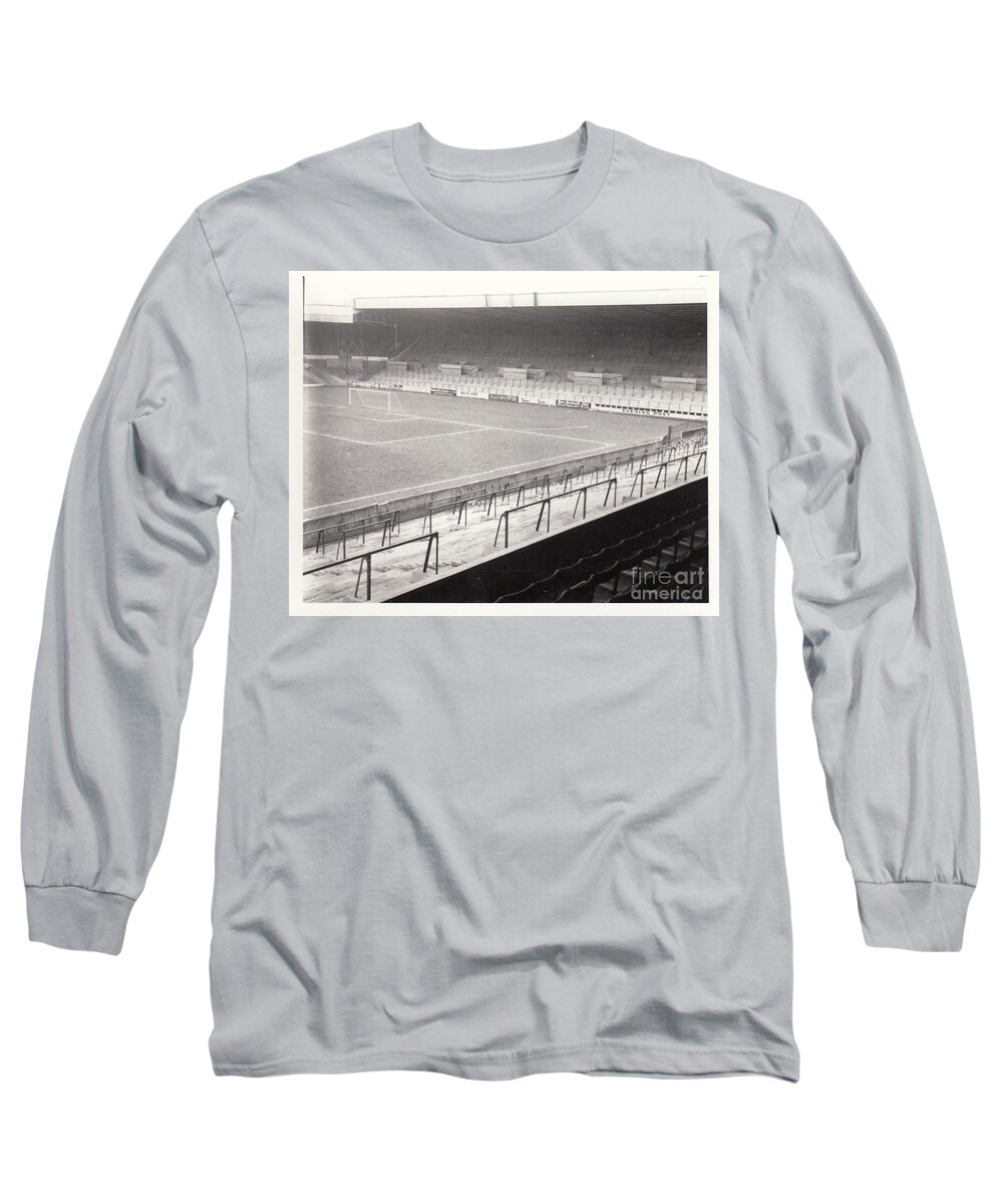 Leeds United Long Sleeve T-Shirt featuring the photograph Leeds - Elland Road - The Kop 2 - 1970 by Legendary Football Grounds