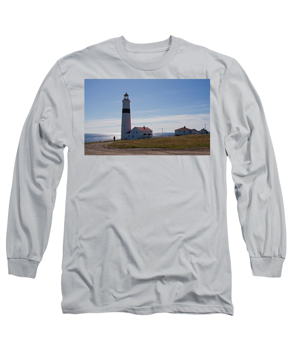 Point Amour Long Sleeve T-Shirt featuring the photograph Lighthouse Labrador by Tatiana Travelways