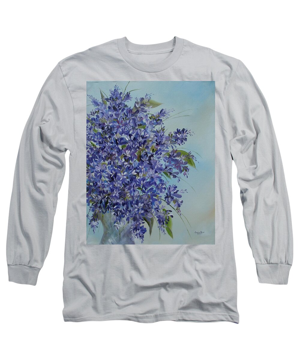 Lilacs Long Sleeve T-Shirt featuring the painting Lilacs by Judith Rhue