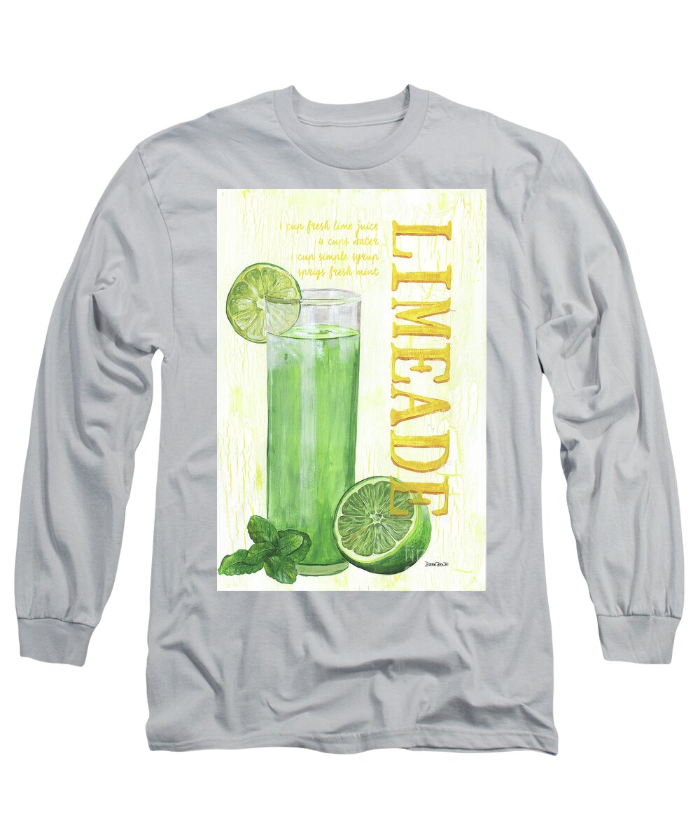 Lime Long Sleeve T-Shirt featuring the painting Limeade by Debbie DeWitt