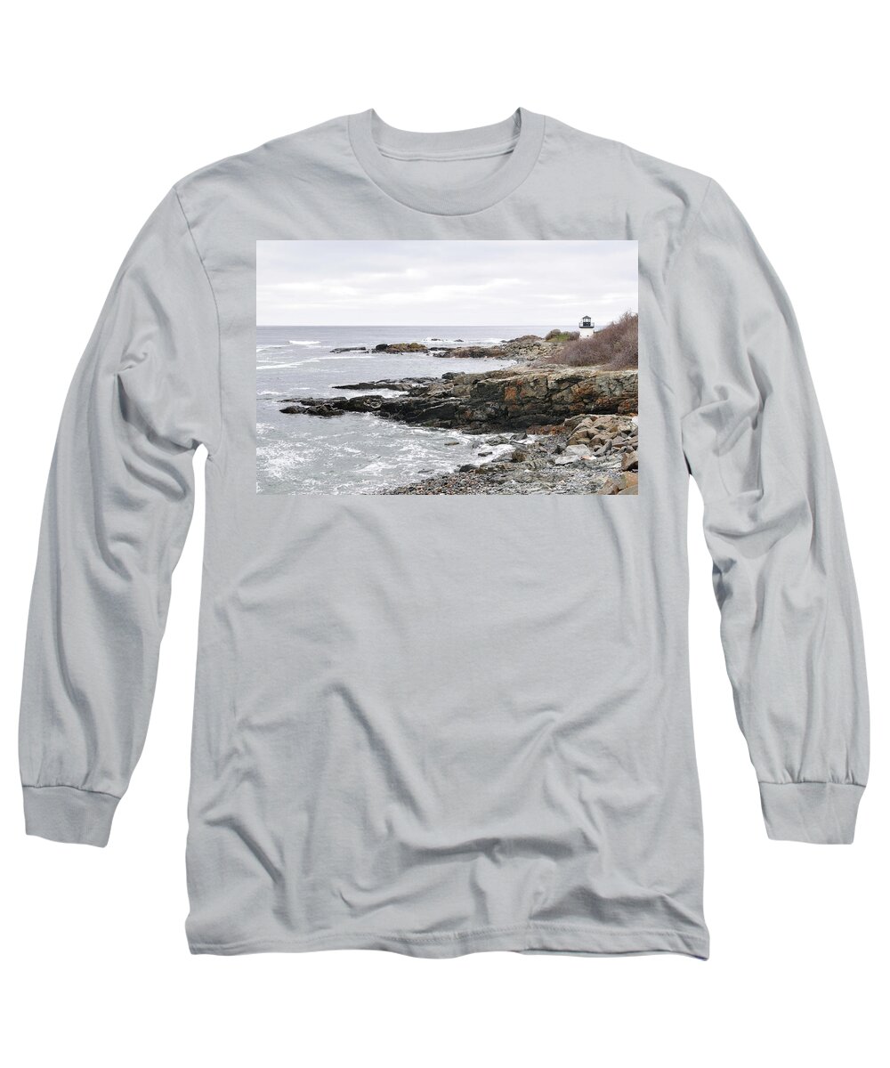 Marginal Way Long Sleeve T-Shirt featuring the photograph Lobster Point Lighthouse - Ogunquit Maine by Luke Moore