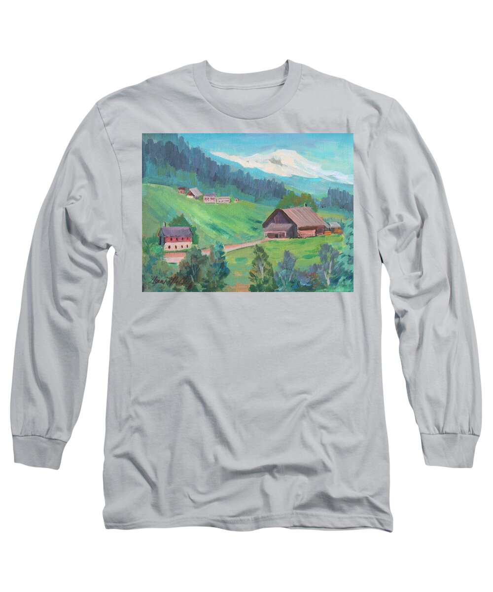 Lucerne Long Sleeve T-Shirt featuring the painting Lucerne Countryside by Diane McClary